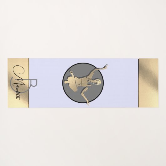 Gouden yogi silhouet yogamat (Achterkant (horizontaal))