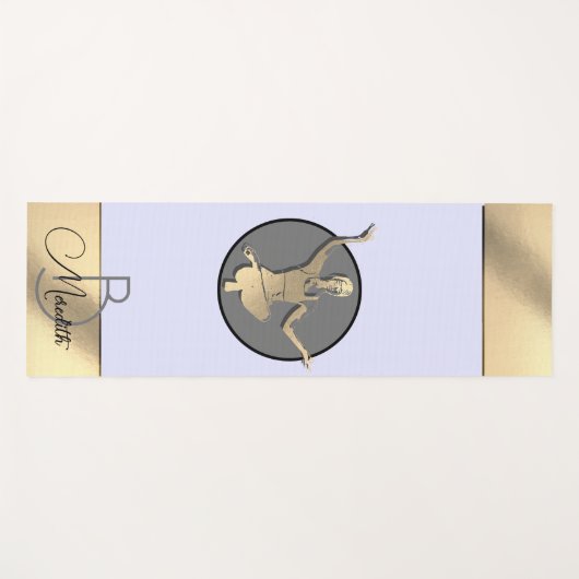 Gouden yogi silhouet yogamat (Voorkant (horizontaal))