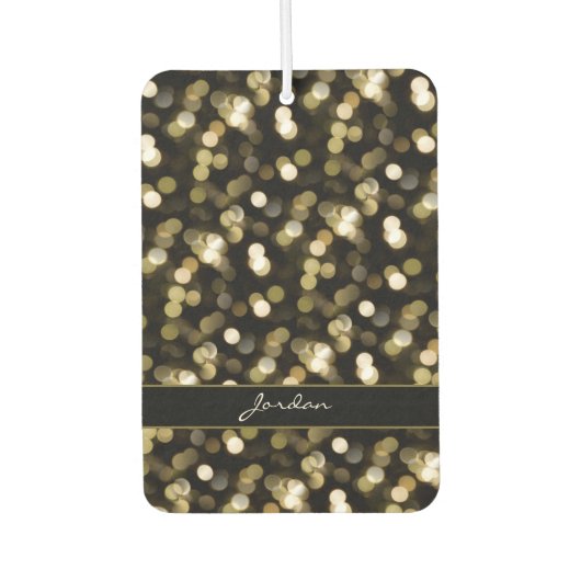 Gouden Zachte Focus Sparkle Lights met Naam Luchtverfrisser (Voorkant)