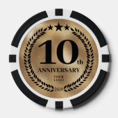 Gouden Zakelijk 10-jarig Jubileum Poker Chips (Voorkant)