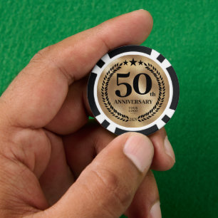 Gouden Zakelijk 50-jarig Jubileum Poker Chips