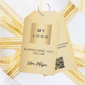 Gouden zakelijk logo foto QR-code hanglabel Cadeaulabel