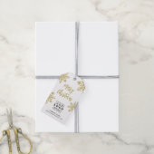 Gouden Zakelijk Logo Prettig Kerstfeest Witte Snee Cadeaulabel (Met Touw)