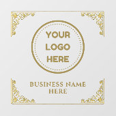 Gouden Zakelijk Logo Upload Bedrijfslogo Aangepast Raamsticker (Vel)