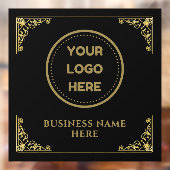 Gouden Zakelijk Logo Upload Bedrijfslogo Aangepast Raamsticker (Vel 2)