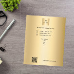 Gouden zakelijke logo-code aangepaste tekst flyer<br><div class="desc">Een faux goud uitziende achtergrond. Personaliseer en voeg uw bedrijf logo,  naam,  adres,  jouw tekst,  uw eigen QR-code. U kunt ook tekst op de achterkant toevoegen.</div>