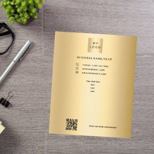 Gouden zakelijke logo-code aangepaste tekst flyer
