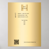 Gouden zakelijke logo-code aangepaste tekst poster (Voorkant)
