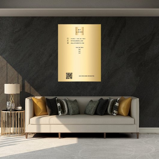 Gouden zakelijke logo-code aangepaste tekst poster