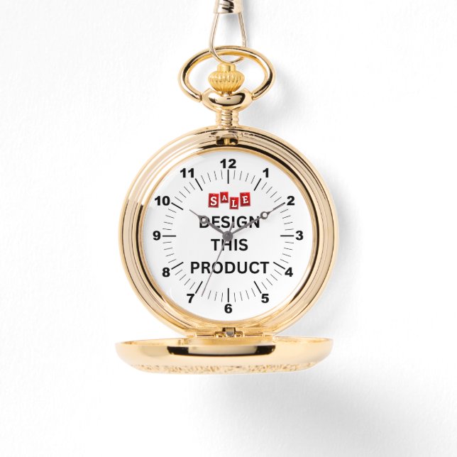 Gouden zakhorloge - gepersonaliseerd horloge (Voorkant)