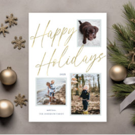 Gouden Zalige Feestdagen Script 3 Foto Vakantiekaa Feestdagenkaart