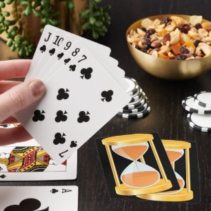 Gouden Zandloper Timer met Zandstroom Pokerkaarten