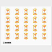 Gouden Zandloper Timer met Zandstroom Ronde Sticker (Vel)