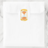 Gouden Zandloper Timer met Zandstroom Ronde Sticker (Tas)