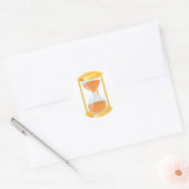 Gouden Zandloper Timer met Zandstroom Ronde Sticker (Envelop)