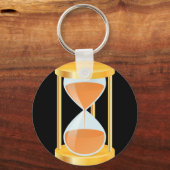 Gouden zandloper timer met zandstroom sleutelhanger (Voorkant)
