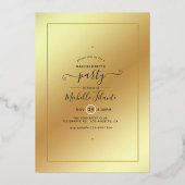 Gouden Zebra Chic Bachelorette Folie Uitnodiging (Achterkant)