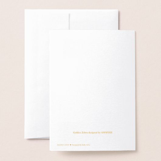 Gouden Zebra elke gelegenheid blanco Kaart (Met envelop)