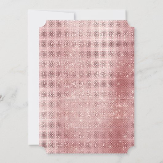 Gouden Zebra Glitter Roze Bont Kaart (Achterkant)