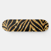 Gouden Zebra Glitterend Patroon Persoonlijk Skateboard (Horizontaal)