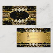 Gouden Zebra Leopard Black Jewel Look Afbeelding Visitekaartje (Voorkant / Achterkant)