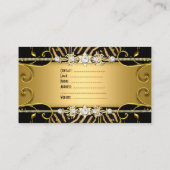 Gouden Zebra Leopard Black Jewel Look Afbeelding Visitekaartje (Achterkant)