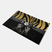 Gouden Zebra Print en Boog Deurmat (Schuin)