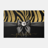 Gouden Zebra Print en Boog Deurmat (Voorkant)