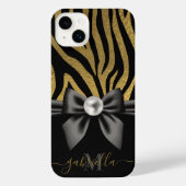 Gouden Zebra Print en Boog iPhone Hoesje (Achterkant)