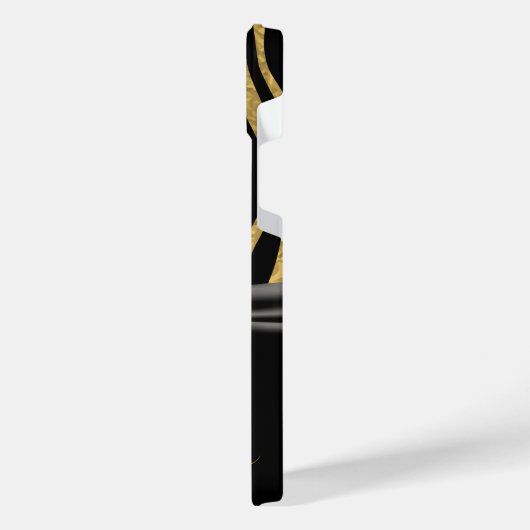 Gouden Zebra Print en Boog iPhone Hoesje (Linkerkant)