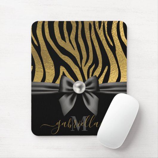 Gouden Zebra Print en Boog Muismat (Met muis)