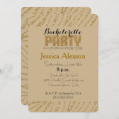 Gouden Zebra Print Faux Glitter Bachelorette Kaart (Voorkant / Achterkant)