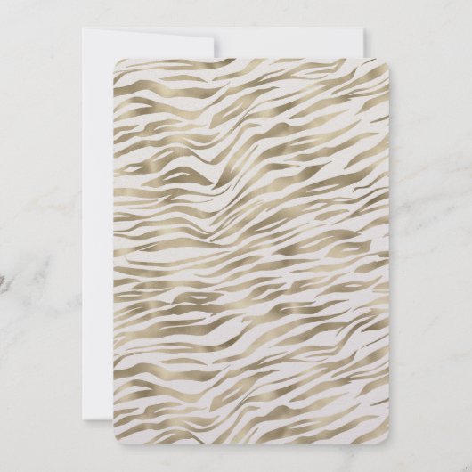 Gouden Zebra Print Glitz Verjaardag Kaart (Achterkant)