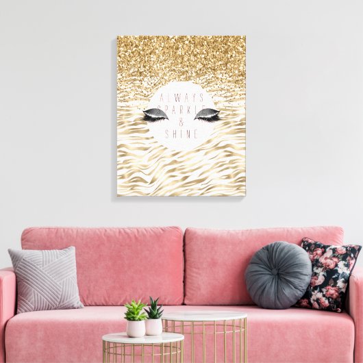 Gouden zebra print Glitzy Eyes (Insitu (Woonkamer))