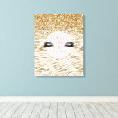Gouden zebra print Glitzy Eyes (Insitu (Houten vloer))