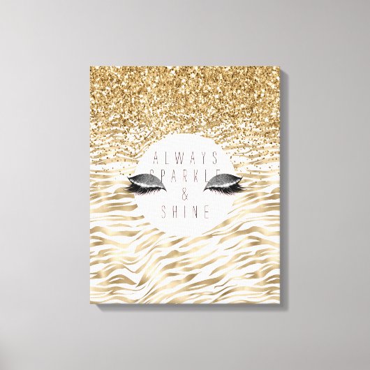 Gouden zebra print Glitzy Eyes (Voorkant)
