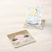 Gouden zebra print Glitzy Eyes Kartonnen Onderzetters (Insitu)