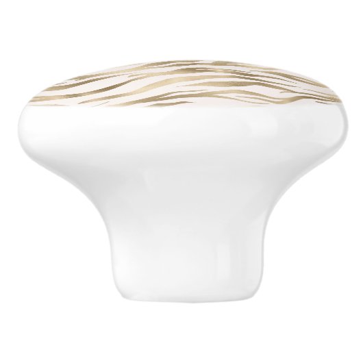 Gouden zebra print Glitzy Eyes Keramische Knop (Zijkant)