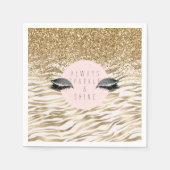 Gouden zebra print Glitzy Eyes Servet (Voorkant)