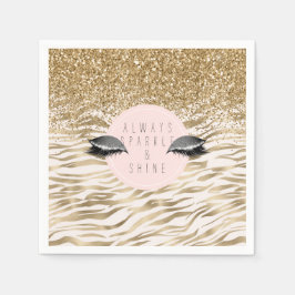 Gouden zebra print Glitzy Eyes Servet