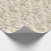 Gouden zebra print strepen cadeaupapier (Hoek)