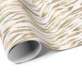 Gouden zebra print strepen cadeaupapier (Rol Hoek)