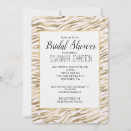 Gouden Zebra Print Vrijgezellenfeest Kaart