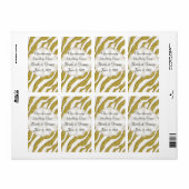 Gouden Zebra Strepen Trouwwijn Avery Label (Full Sheet)