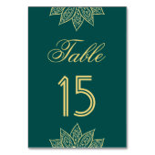 Gouden Zee Groene Mehendi Henna Indische Bruiloft Kaart (Voorkant)