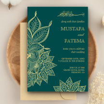 Gouden Zee Groene Mehendi Henna Islamitisch Huweli