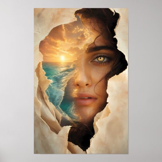 Gouden Zee Reverie Door Haar Ogen Poster (Voorkant)
