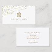 Gouden zeeen schildpad visitekaartje (Voorkant / Achterkant)