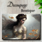 Gouden Zeekoningin Zeemeermin Decoupage Tissuepapier