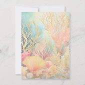 Gouden Zeemeermin BIrthday Party onder het zee Kaart (Achterkant)